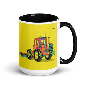 Furrow & Fields Black Massey Ferguson 1200 Pop Art | 15 oz Mug with Color Inside Quality Farmers Merch