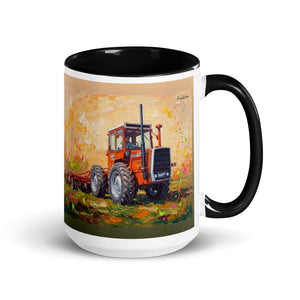 Furrow & Fields Black Massey Ferguson 1200 Splash Art | 15 oz Mug with Color Inside Quality Farmers Merch