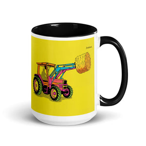 Furrow & Fields Black Massey Ferguson 3070 Autotronic Pop Art | 15 oz Mug with Color Inside Quality Farmers Merch