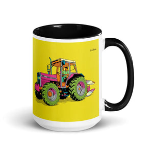 Furrow & Fields Black Massey Ferguson 375 Pop Art | 15 oz Mug with Color Inside Quality Farmers Merch