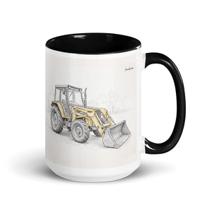 Furrow & Fields Black Massey Ferguson 50E Pencil Sketch | 15 oz Mug with Color Inside Quality Farmers Merch