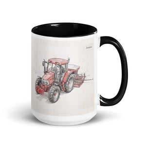 Furrow & Fields Black McCormick MC115 Pencil Sketch | 15 oz Mug with Color Inside Quality Farmers Merch