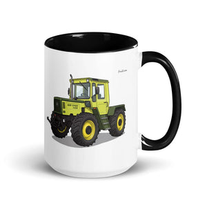 Furrow & Fields Black Mercedes-Benz MB-trac 1100 Illustration | 15 oz Mug with Color Inside Quality Farmers Merch