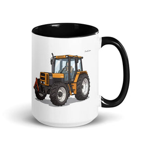 Furrow & Fields Black Renault 145.14 TX Illustration | 15 oz Mug with Color Inside Quality Farmers Merch