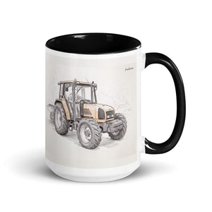 Furrow & Fields Black Renault Ceres 340X Pencil Sketch | 15 oz Mug with Color Inside Quality Farmers Merch