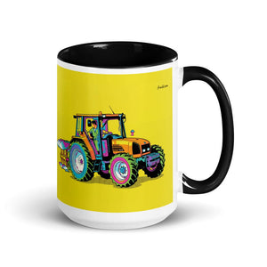 Furrow & Fields Black Renault Ceres 340X Pop Art | 15 oz Mug with Color Inside Quality Farmers Merch