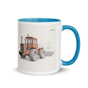Furrow & Fields Blue / 11 oz Massey Ferguson 1200 Pencil Sketch | Mug with Color Inside Quality Farmers Merch
