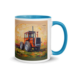 Furrow & Fields Blue / 11 oz Massey Ferguson 1200 Splash Art | Mug with Color Inside Quality Farmers Merch