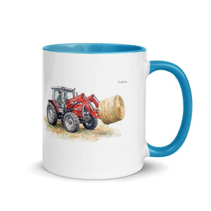 Furrow & Fields Blue / 11 oz Massey Ferguson 3070 Autotronic Watercolor | Mug with Color Inside Quality Farmers Merch