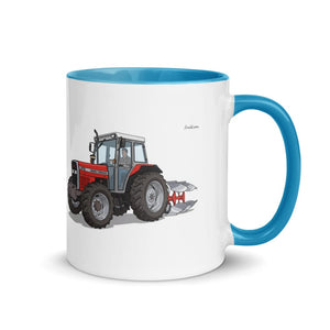 Furrow & Fields Blue / 11 oz Massey Ferguson 375 | Mug with Color Inside Quality Farmers Merch