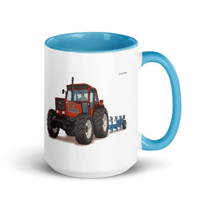 Furrow & Fields Blue Fiat 1880 Illustration | 15 oz Mug with Color Inside Quality Farmers Merch