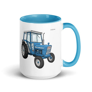 Furrow & Fields Blue Ford 4600 Cartoon | 15 oz Mug with Color Inside Quality Farmers Merch