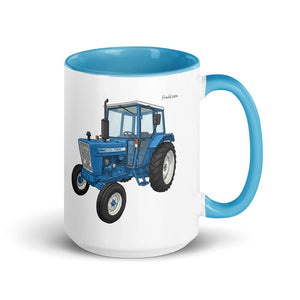 Furrow & Fields Blue Ford 4600 Cartoon (Side) | 15 oz Mug with Color Inside Quality Farmers Merch