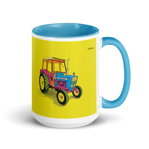Furrow & Fields Blue Ford 4600 Pop Art | 15 oz Mug with Color Inside Quality Farmers Merch