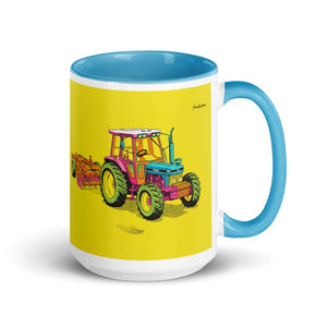 Furrow & Fields Blue Ford 7810 Generation III Pop Art | 15 oz Mug with Color Inside Quality Farmers Merch