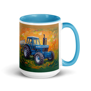 Furrow & Fields Blue Ford 9700 Splash Art | 15 oz Mug with Color Inside Quality Farmers Merch