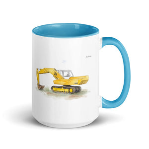 Furrow & Fields Blue JCB 806 Watercolor | 15 oz Mug with Color Inside Quality Farmers Merch