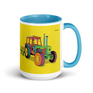 Furrow & Fields Blue John Deere 4350 Pop Art | 15 oz Mug with Color Inside Quality Farmers Merch