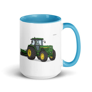 Furrow & Fields Blue John Deere 4955 Illustration | 15 oz Mug with Color Inside Quality Farmers Merch