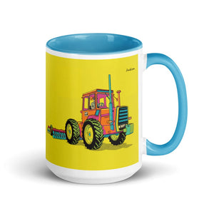 Furrow & Fields Blue Massey Ferguson 1200 Pop Art | 15 oz Mug with Color Inside Quality Farmers Merch