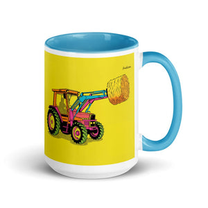 Furrow & Fields Blue Massey Ferguson 3070 Autotronic Pop Art | 15 oz Mug with Color Inside Quality Farmers Merch
