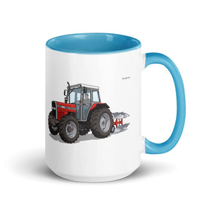Furrow & Fields Blue Massey Ferguson 375 | 15 oz Mug with Color Inside Quality Farmers Merch