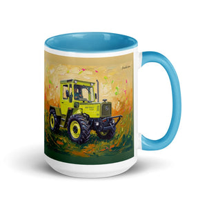 Furrow & Fields Blue Mercedes-Benz MB-trac 1100 Splash Art | 15 oz Mug with Color Inside Quality Farmers Merch