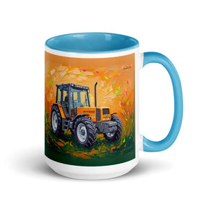 Furrow & Fields Blue Renault 106-54 TL Splash Art | 15 oz Mug with Color Inside Quality Farmers Merch