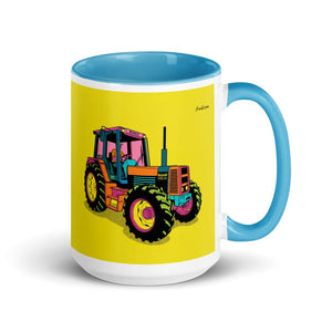 Furrow & Fields Blue Renault 145.14 TX Pop Art | 15 oz Mug with Color Inside Quality Farmers Merch