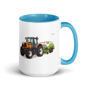 Furrow & Fields Blue Renault Atles 926 RZ Illustration | 15 oz Mug with Color Inside Quality Farmers Merch