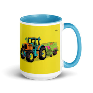 Furrow & Fields Blue Renault Atles 926 RZ Pop Art | 15 oz Mug with Color Inside Quality Farmers Merch