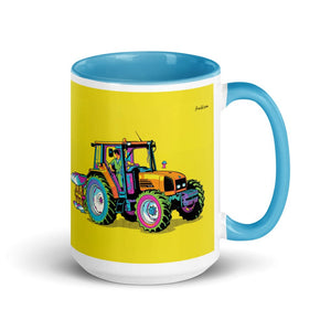 Furrow & Fields Blue Renault Ceres 340X Pop Art | 15 oz Mug with Color Inside Quality Farmers Merch
