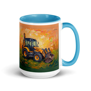 Furrow & Fields Blue Terex 860 Elite Splash Art | 15 oz Mug with Color Inside Quality Farmers Merch