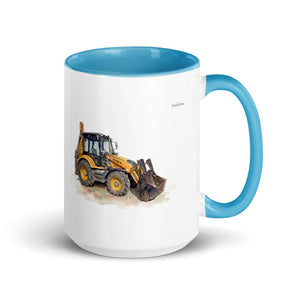 Furrow & Fields Blue Terex 860 Elite Watercolor | 15 oz Mug with Color Inside Quality Farmers Merch