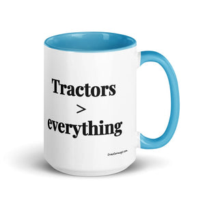 Furrow & Fields Blue Tractors > Everything | 15 oz Mug with Color Inside Quality Farmers Merch