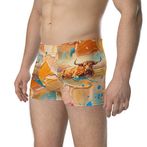Furrow & Fields Boxer Briefs English Longhorn Splash Art | Boxer Briefs Quality Farmers Merch
