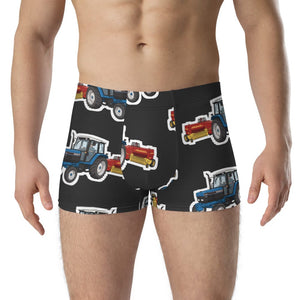 Furrow & Fields Boxer Briefs Ford 6640 Big Print Boxer Briefs – Charcoal Quality Farmers Merch