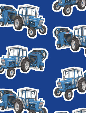 Furrow & Fields Boxer Briefs Ford 7600 Big Print Boxer Briefs – Blue Quality Farmers Merch
