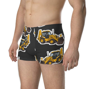 Furrow & Fields Boxer Briefs JCB 3CX Sitemaster Plus Big Print Boxer Briefs – Charcoal Quality Farmers Merch