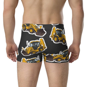 Furrow & Fields Boxer Briefs JCB 3CX Sitemaster Plus Big Print Boxer Briefs – Charcoal Quality Farmers Merch