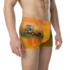 Furrow & Fields Boxer Briefs JCB 3CX Sitemaster Plus Splash Art | Boxer Briefs Quality Farmers Merch