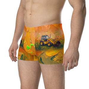 Furrow & Fields Boxer Briefs JCB 3CX Sitemaster Plus Splash Art | Boxer Briefs Quality Farmers Merch