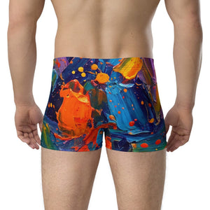 Furrow & Fields Boxer Briefs JCB 3CX White Cabin Splash Art | Boxer Briefs Quality Farmers Merch