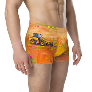 Furrow & Fields Boxer Briefs JCB TM420 Splash Art | Boxer Briefs Quality Farmers Merch
