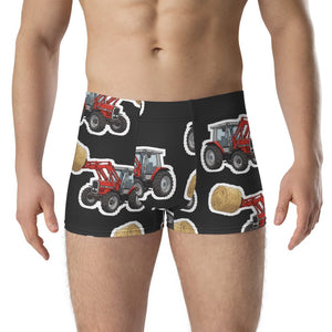 Furrow & Fields Boxer Briefs Massey Ferguson 3070 Big Print Boxer Briefs – Charcoal Quality Farmers Merch