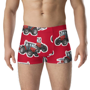 Furrow & Fields Boxer Briefs Massey Ferguson 6255 Big Print Boxer Briefs – Red Quality Farmers Merch