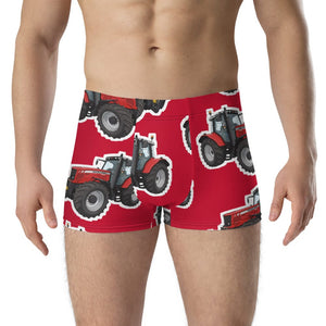 Furrow & Fields Boxer Briefs Massey Ferguson 6480 Big Print Boxer Briefs – Red Quality Farmers Merch