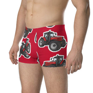 Furrow & Fields Boxer Briefs Massey Ferguson 7495 Big Print Boxer Briefs – Red Quality Farmers Merch