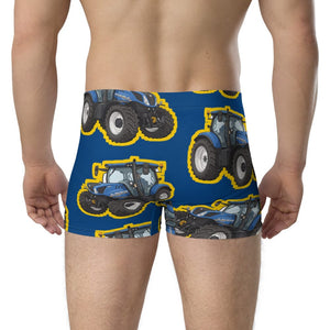 Furrow & Fields Boxer Briefs New Holland T7.225 Big Print Boxer Briefs – Blue Quality Farmers Merch