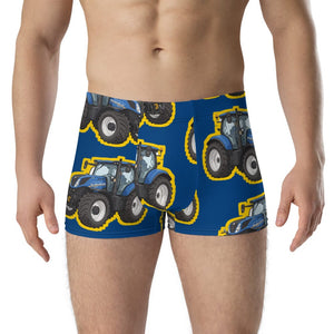 Furrow & Fields Boxer Briefs New Holland T7.225 Big Print Boxer Briefs – Blue Quality Farmers Merch